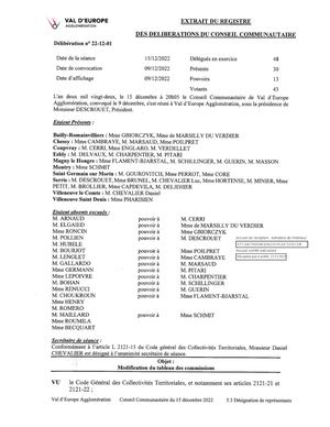 15/12/2022 - DÉLIBÉRATIONS