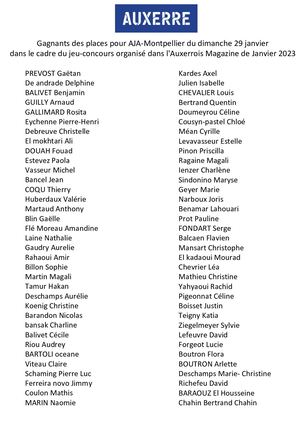 Liste Gagnants Jeu Concours Web