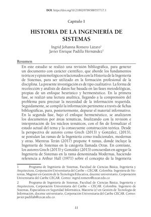 Historia De La Ing De Sistemas