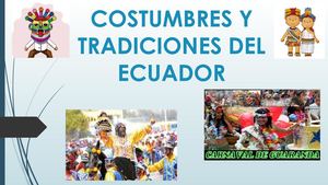 tradiciones y costumbres del Ecuador