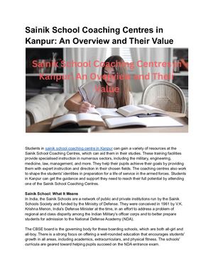 Sainik School Coaching Centre In Kanpur