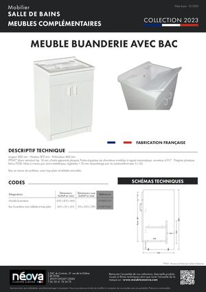 NÉOVA Meuble Buanderie Avec Bac