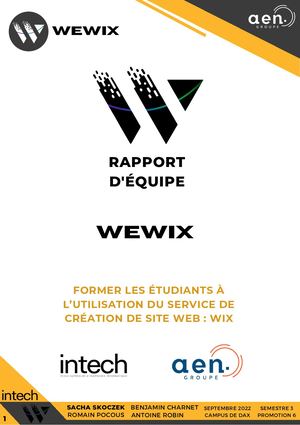 Rapport D'équipe WeWix S3 Pfh