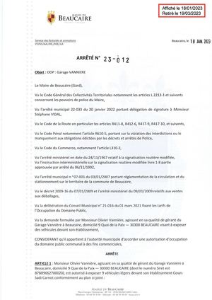 Arrêtés Du 18 01 2023
