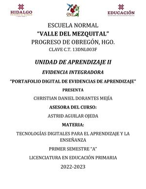 Portafolio Digital De Evidencias De Aprendizaje