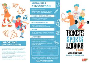 Ticket Sport Loisir Hiver 2023
