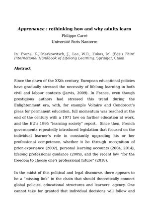 Apprenance Rethinking How And Why Adults Learn