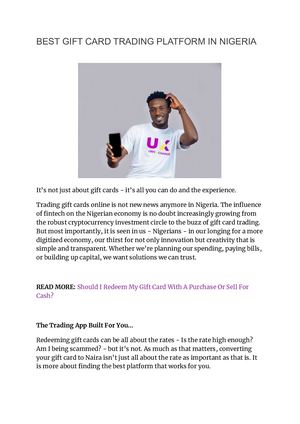 BEST GIFT CARD TRADING PLATFORM IN NIGERIA