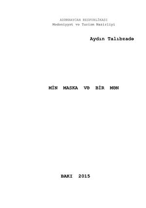 Talıbzadə Aydın - Min maska və bir mən
