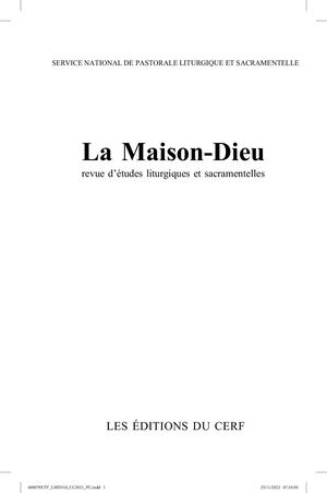 La Maison-Dieu n°310 - Extraits