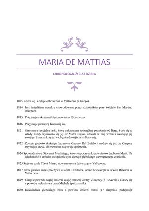 Chronologia Marii De Mattias