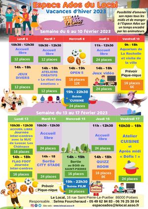 Espace Ados Vacances Hiver 2023