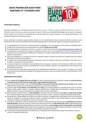 Bases Promocion Buen Finde Masymas 27 Y 28 Enero 2023