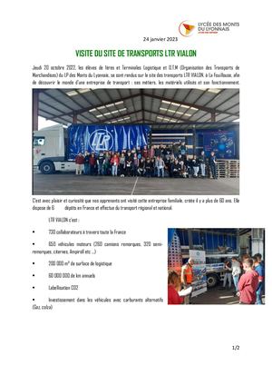 Visite du site de transports LTR VIALON