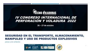 IV Congreso de Perforación y Voladuras TECNO VOLADURAS