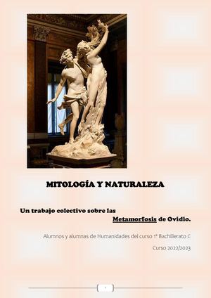 Mitología y naturaleza. Las Metamorfosis de Ovidio.