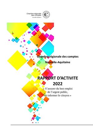 Rapport d'activité 2022 de la chambre régionale des comptes Nouvelle-Aquitaine