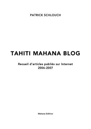 Tahiti Mahana Blog