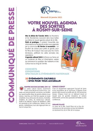 Communiqué de presse -  Agenda culturel 2023 Rosny sur Seine