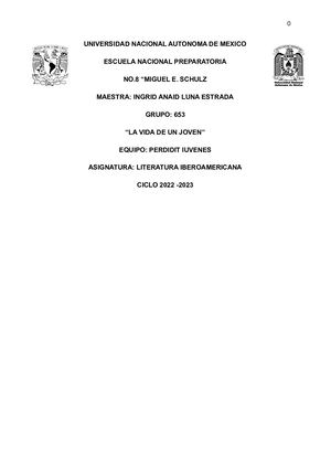 “LA VIDA DE UN JOVEN”