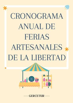 CRONOGRAMA DE ACTIVIDADES ARTESANALES