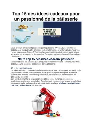 Idées-cadeaux pâtisserie : Top 15 des plus passionnants