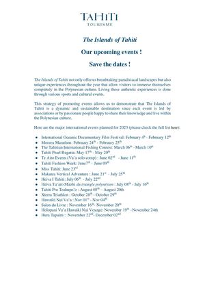 2023 Tahiti Events