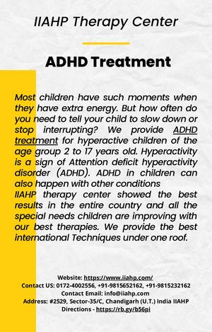 Best ADHD Treatment Center in Chandigarh India| IIAHP Therapy Center