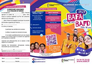 Calendrier Des Formations BAFA/BAFD 2023