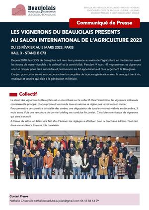 Vignerons du Beaujolais au Salon de l'Agriculture