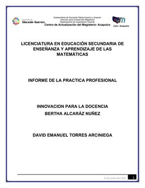 Informe de practicas docentes en secundaria