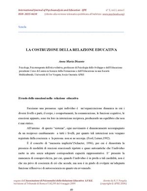 La Costruzione Della Relazione Educativa