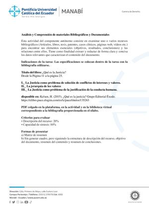 Rúbrica Análisis Y Comprensión De Materiales Bibliográficos Y Documentales (Análisis Jurídico)