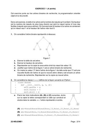 Bac NSI Sujet3 - 2022 - Ex 1