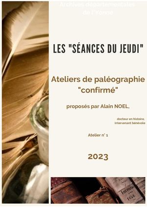 Atelier paléographie confirmé