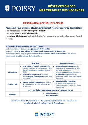Inscriptions Des Mercredis Et Des Vacances 2023 2024