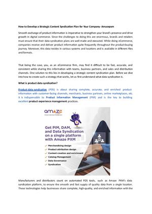 How To Develop A Strategic Content Syndication Plan For Your Company Amazepxm Docx