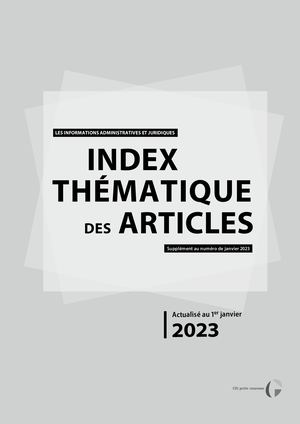 Index thématique IAJ 2023