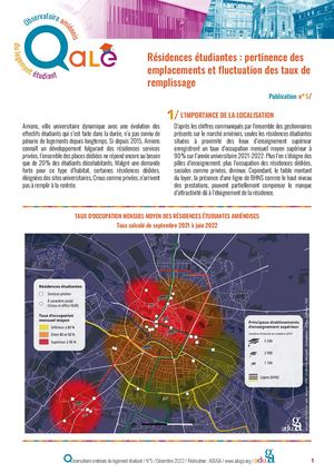 Observatoire amiénois du logement étudiant - N° 5 - Résidences étudiantes : pertinence des emplacements et fluctuation des taux de remplissage