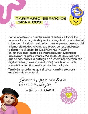 Tarifario de diseño gráfico 2023