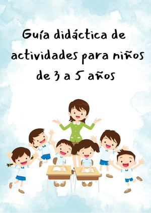 Guia  Didactica de actividades para niños de  tres a cinco años