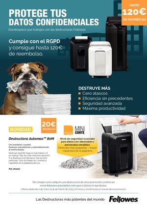 Fellowes Promocion Reembolso Destructoras Ene Mar 2023