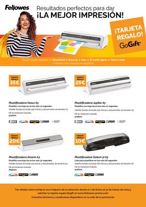 Fellowes Promocion Plastificadoras Y Encuadernadoras Ene Mar 2023