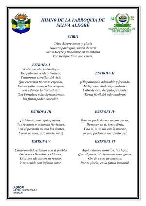 Himno De La Parroquia Selva Alegre