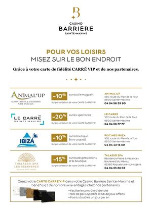 Partenaires Casino Sainte Maxime