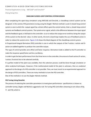 Pid Tuning Using Simulink Ziegler Nichols Siso Tooll