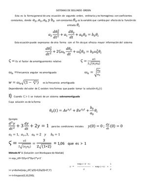 Sistema De 2do Orden Modelado Matlab Rlc
