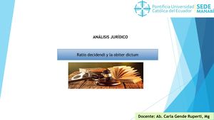 La Ratio Decidendi Y Obiter Dictum