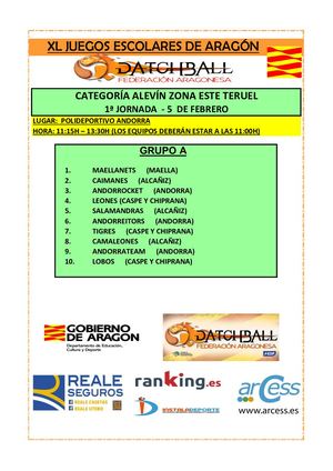 ALEVÍN JORNADA 1 JJEE ZONA ESTE TERUEL