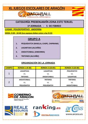 PREBENJAMÍN JORNADA 1 JJEE ZONA ESTE TERUEL